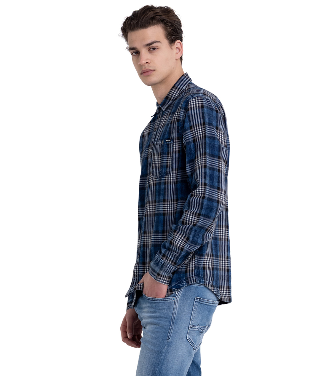 インディゴチェック コットンツイルシャツ 詳細画像 インディゴ 3